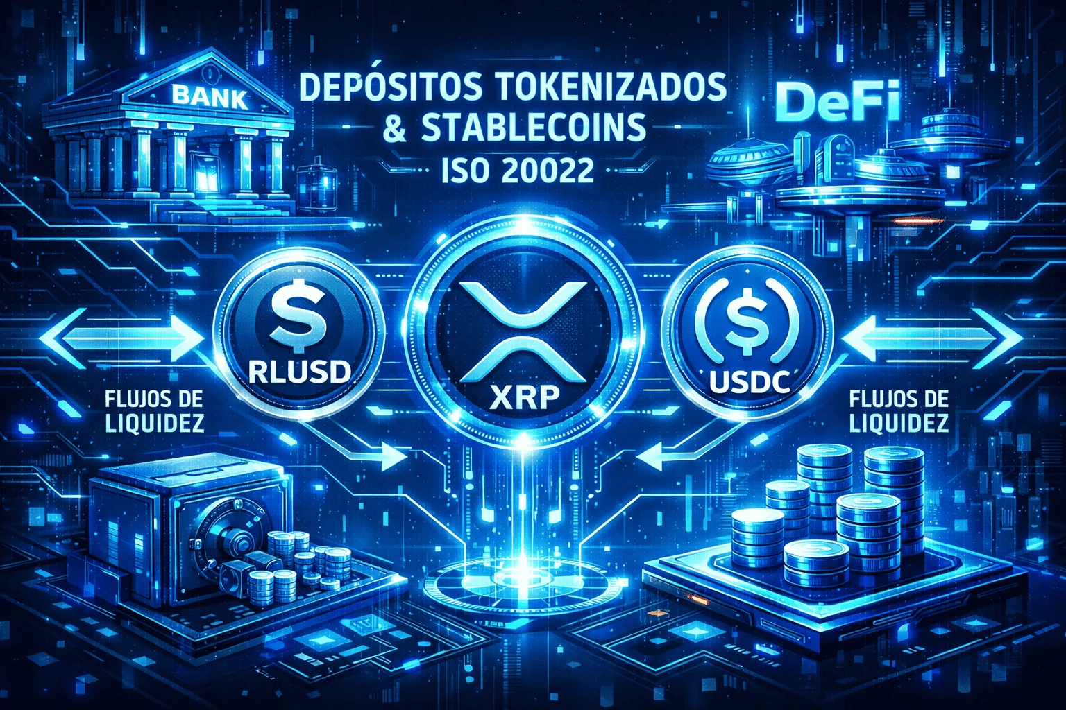 Cómo los bancos usarán depósitos tokenizados y stablecoins ISO 20022 (RLUSD, XRP, etc.) para competir con DeFi en 2026