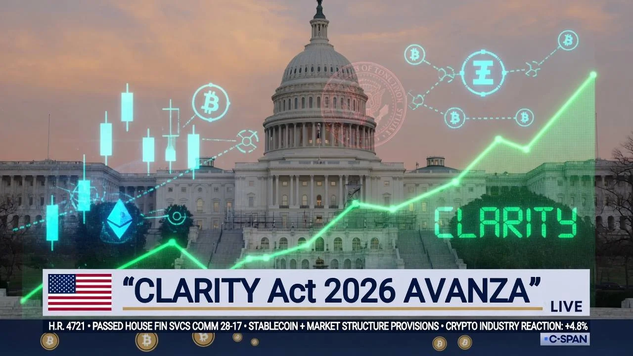 Clarity Act 2026 Actualización: ya pasó el gran obstáculo y esto cambia para stablecoins, DeFi e ISO 20022